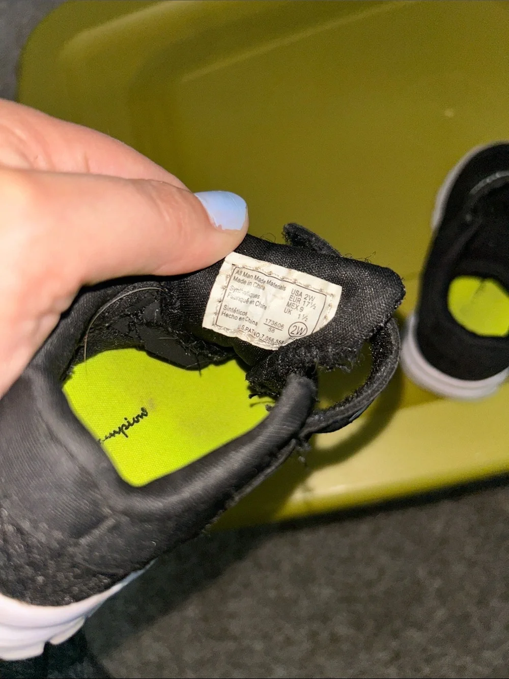 Champion Black and White Baby Athletic Sneakers Size 2